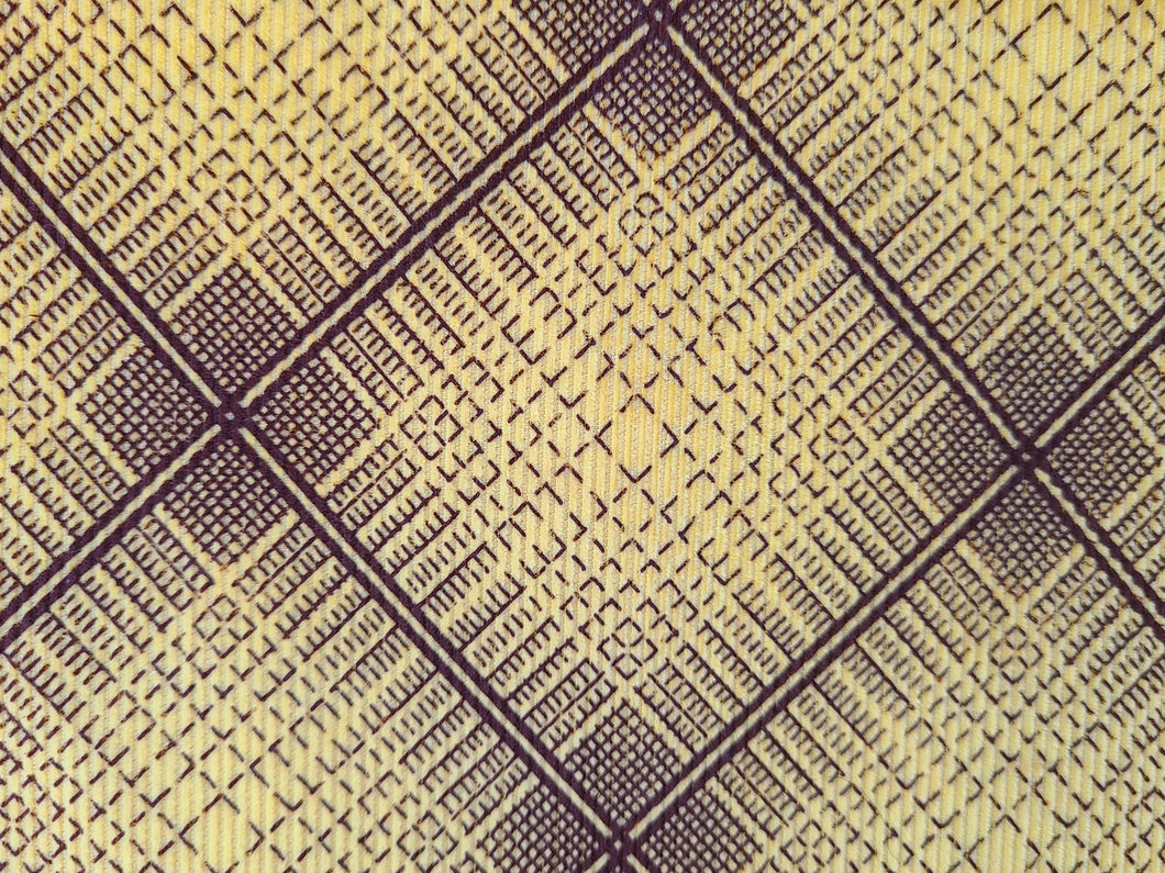 1960s 1970s Retro Fabric - Corduroy - Plaid -  Fabric Remnant - 6CD288