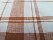 Load image into Gallery viewer, 1960s 1970s Retro Fabric - Cotton - Shirting - Blue Brown Plaid - Fabric Remnant - 6SHR209