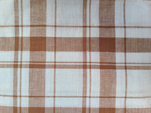 Load image into Gallery viewer, 1960s 1970s Retro Fabric - Cotton - Shirting - Blue Brown Plaid - Fabric Remnant - 6SHR209