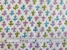 Load image into Gallery viewer, Vintage Fabric - Cotton - Dimity - Fleur de Lis - By the Yard - DMT535