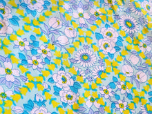 Load image into Gallery viewer, 1960s 1970s Retro Fabric - Non-stretch - Sky Blue Floral - By the Yard - 6NL37
