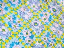 Load image into Gallery viewer, 1960s 1970s Retro Fabric - Non-stretch - Sky Blue Floral - By the Yard - 6NL37