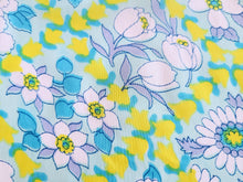 Load image into Gallery viewer, 1960s 1970s Retro Fabric - Non-stretch - Sky Blue Floral - By the Yard - 6NL37