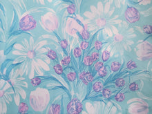 Load image into Gallery viewer, Vintage Fabric - Cotton - Sky Blue Floral - Fabric Remnant - VCL556
