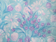 Load image into Gallery viewer, Vintage Fabric - Cotton - Sky Blue Floral - Fabric Remnant - VCL556