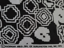 Load image into Gallery viewer, 1971 Retro Fabric - Polyester Crepe - Spiral - Black and White - Fabric Remnant - 6PC49