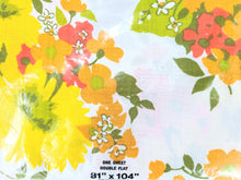 Load image into Gallery viewer, Vintage Bed Sheet - Double - Flat - Meadow Flower - Yellow Orange - BDSD522