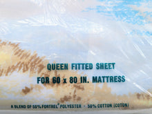 Load image into Gallery viewer, Vintage Bed Sheet - Queen - Fitted - Ebb Tide - Pacific - BDQFF295