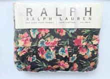 Load image into Gallery viewer, Vintage Bed Sheet - King - Flat - Ralph Lauren - Bistro Floral - BDSK55
