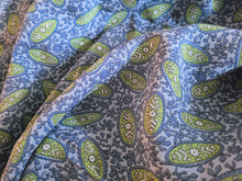 Load image into Gallery viewer, Vintage Fabric - Linen - Floral - Blue, Green - Fabric Remnant - LN1969
