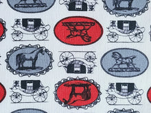 Load image into Gallery viewer, Vintage Fabric - Cotton - Horse and Carriage - By the Yard - VCW1816