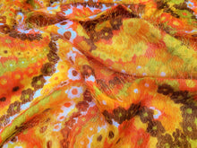 Load image into Gallery viewer, 1960s 1970s Retro Fabric - Flower Power - Fancy Fluffy - By the Yard - 6FNC52