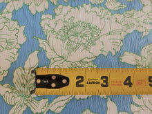 Load image into Gallery viewer, 1960s 1970s Retro Fabric - Whipped Cream - Blue - Floral - Fabric Remnant - 6PW57