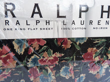 Load image into Gallery viewer, Vintage Bed Sheet - King - Flat - Ralph Lauren - Bistro Floral - BDSK55