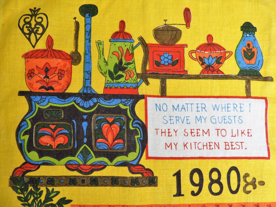 1980 Vintage Calendar Towel - Linen - No Matter Where - TWLC106