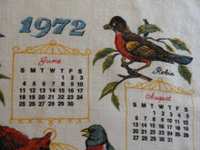Load image into Gallery viewer, 1972 Vintage Calendar Towel - Linen - Birds - TWLC92
