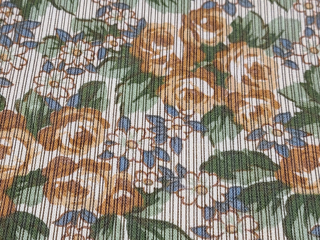 Vintage Fabric - Cotton - Roses and Pinstripes - By the Yard - VCS409