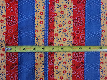 Load image into Gallery viewer, Retro Fabric - Cotton - Calico Blue Jean Print - Fabric Remnant - SLRM556
