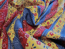 Load image into Gallery viewer, Retro Fabric - Cotton - Calico Blue Jean Print - Fabric Remnant - SLRM556
