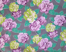 Load image into Gallery viewer, Vintage Fabric - Cotton - Roses - Purple Green Gray - By the Yard - VCL209
