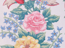 Load image into Gallery viewer, Vintage Fabric - 1940s Interior Home Decorating - Polished Chintz - Roses - Fabric Remnant - HD731
