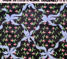 Load image into Gallery viewer, 1960s 1970s Retro Fabric - Gloria Vanderbilt - Rosebuds &amp; Ribbon - Fabric Remnant - 6C76
