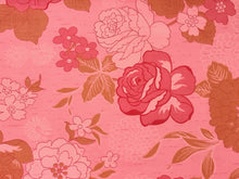 Load image into Gallery viewer, 1960s 1970s Retro Fabric - Cotton Sateen - Pink Roses - Pink Background- Fabric Remnant - 6STN41
