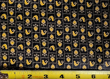 Load image into Gallery viewer, Vintage Fabric - Cotton - Little Bird - Black, Yellow - Fabric Remnant - VCW203
