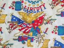 Load image into Gallery viewer, 1960s 1970s Retro Fabric - Cotton - Calvalry Liberty Patriotic - Fabric Remnant - 6C88
