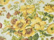 Load image into Gallery viewer, Vintage Fabric - Cotton - Floral - Yellow Background - Fabric Remnant - VCL55
