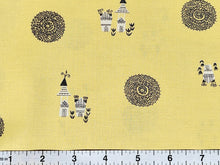 Load image into Gallery viewer, Vintage Fabric - Cotton - Mandala Art - Yellow - By the Yard - VCW397
