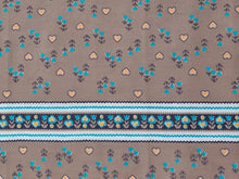 Load image into Gallery viewer, Vintage Fabric - Cotton - Border Print - Hearts and Tulip - Fabric Remnant - VCB605
