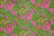 Load image into Gallery viewer, 1960s 1970s Retro Fabric - Cotton - Psychedelic Floral  - Fabric Remnant - 6C180
