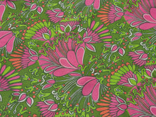 Load image into Gallery viewer, 1960s 1970s Retro Fabric - Cotton - Psychedelic Floral  - Fabric Remnant - 6C180
