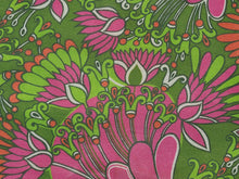 Load image into Gallery viewer, 1960s 1970s Retro Fabric - Cotton - Psychedelic Floral  - Fabric Remnant - 6C180
