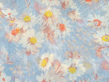 Load image into Gallery viewer, Vintage Fabric - Voile - Floral - Blue Background - Fabric Remnant - VLE310
