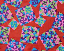 Load image into Gallery viewer, 1960s 1970s Retro Fabric - Cotton - Psychedelic Block - Fabric Remnant - 6C309
