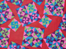 Load image into Gallery viewer, 1960s 1970s Retro Fabric - Cotton - Psychedelic Block - Fabric Remnant - 6C309
