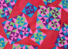 Load image into Gallery viewer, 1960s 1970s Retro Fabric - Cotton - Psychedelic Block - Fabric Remnant - 6C309
