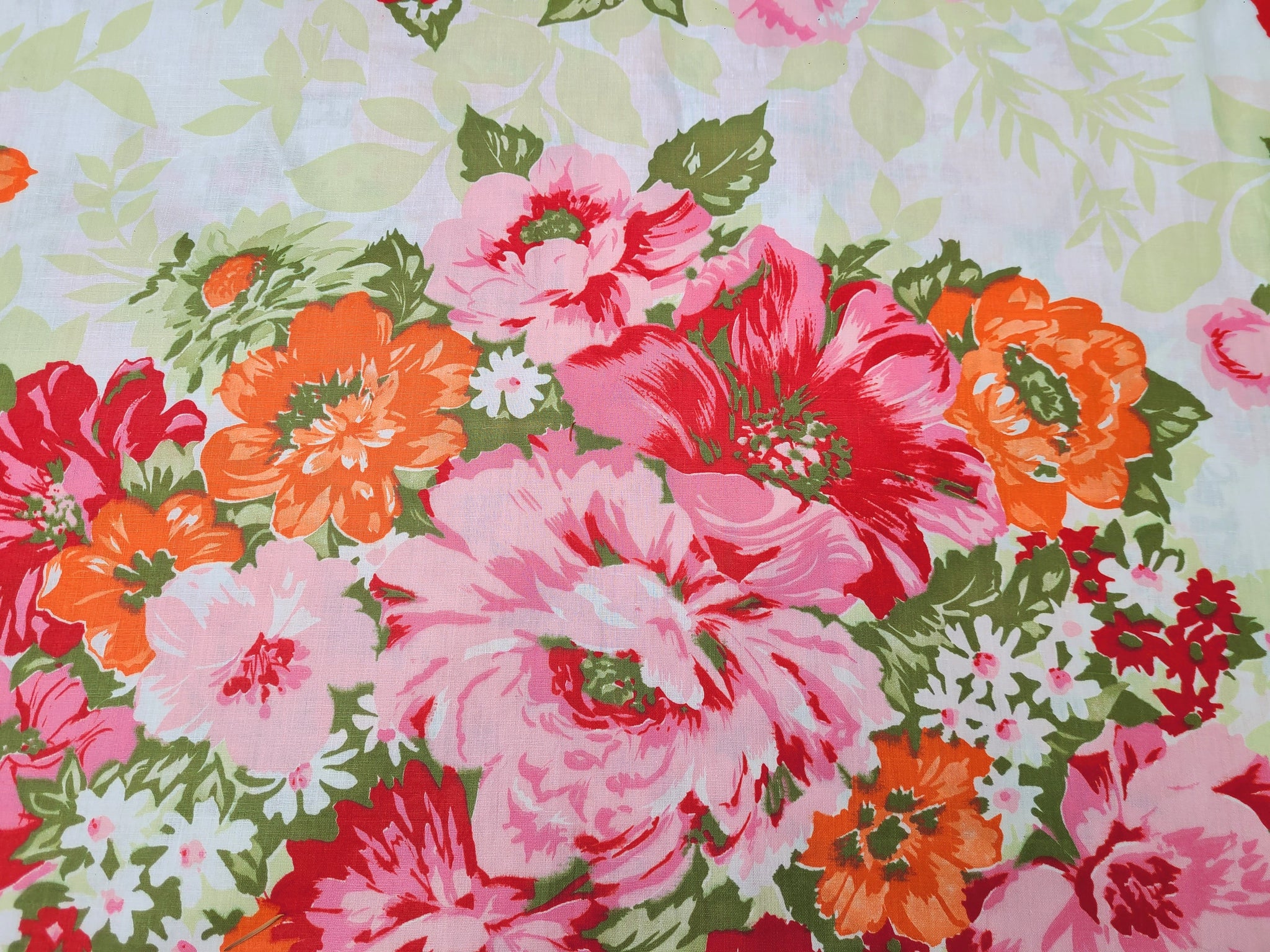 cotton dress fabric by the yard Mughal Gardens Fabric: Hand Printed Floral Cotton, Dress Making by the Yard