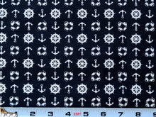 Load image into Gallery viewer, Vintage Fabric - Cotton - Anchor - Black &amp; White - By the Yard - VCW225
