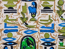 Load image into Gallery viewer, Vintage Fabric - Cotton - Egyptian Queen King Hieroglyphics  - Fabric Remnant - VCW755
