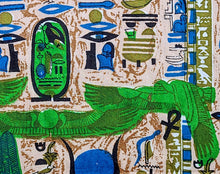 Load image into Gallery viewer, Vintage Fabric - Cotton - Egyptian Queen King Hieroglyphics  - Fabric Remnant - VCW755
