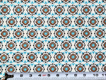 Load image into Gallery viewer, Vintage Fabric - Cotton - Black Dot Blue Daisy - By the Yard - VCG735
