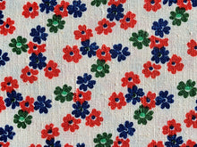 Load image into Gallery viewer, 1960s 1970s Retro Fabric - Cotton - Kettlecloth - Allover Petite Floral - By the Yard - 6KC14
