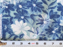 Load image into Gallery viewer, Vintage Fabric - Cotton - Blue Daisy on Blue - By the Yard - VCL318

