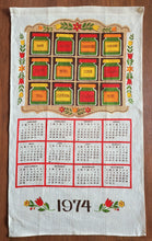 Load image into Gallery viewer, 1974 Vintage Calendar Towel - Linen - Kitchen Spices - TWLC103
