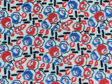 Load image into Gallery viewer, 1930s Vintage Fabric - Cotton - Floral - Red White Blue - By the Yard - VCS733
