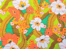 Load image into Gallery viewer, Vintage Hawaiian Fabric - Vibrant Lime Green Floral - Fabric Remnant - VCT887
