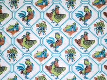 Load image into Gallery viewer, Vintage Fabric - Cotton - Rooster and Chickens on the Farm - By the Yard - VCW190
